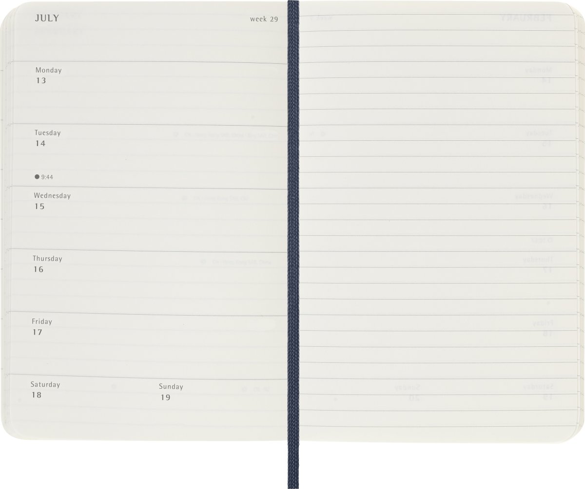 Moleskine 2026 Kalender | S | Vecka | Pock. | Blå