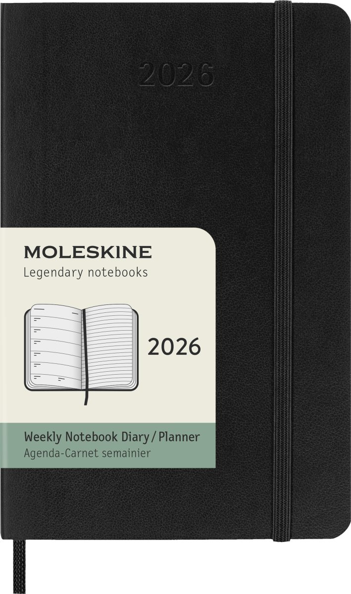 Moleskine 2026 Kalender | S | Vecka | Poc. | Svart