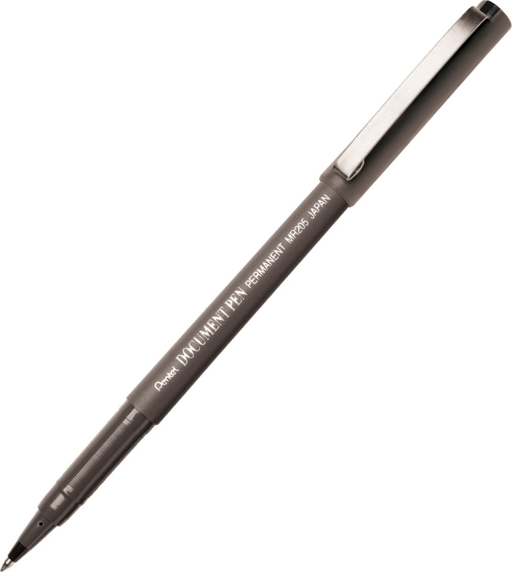 Pentel Document Rollerpen Permanent, MR205, Svart