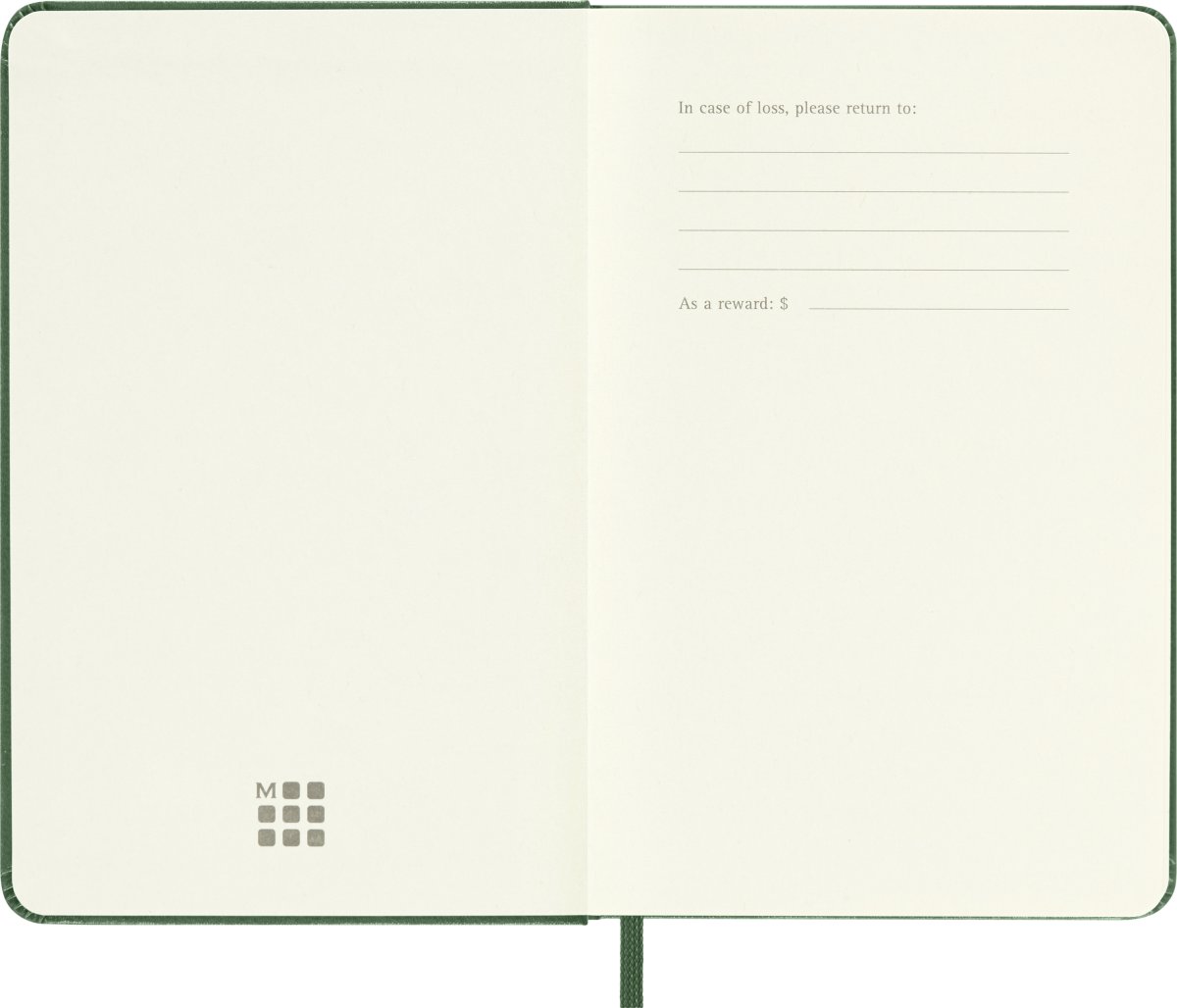 Moleskine 2026 Kalender | H | Dag | Poc. | Grön
