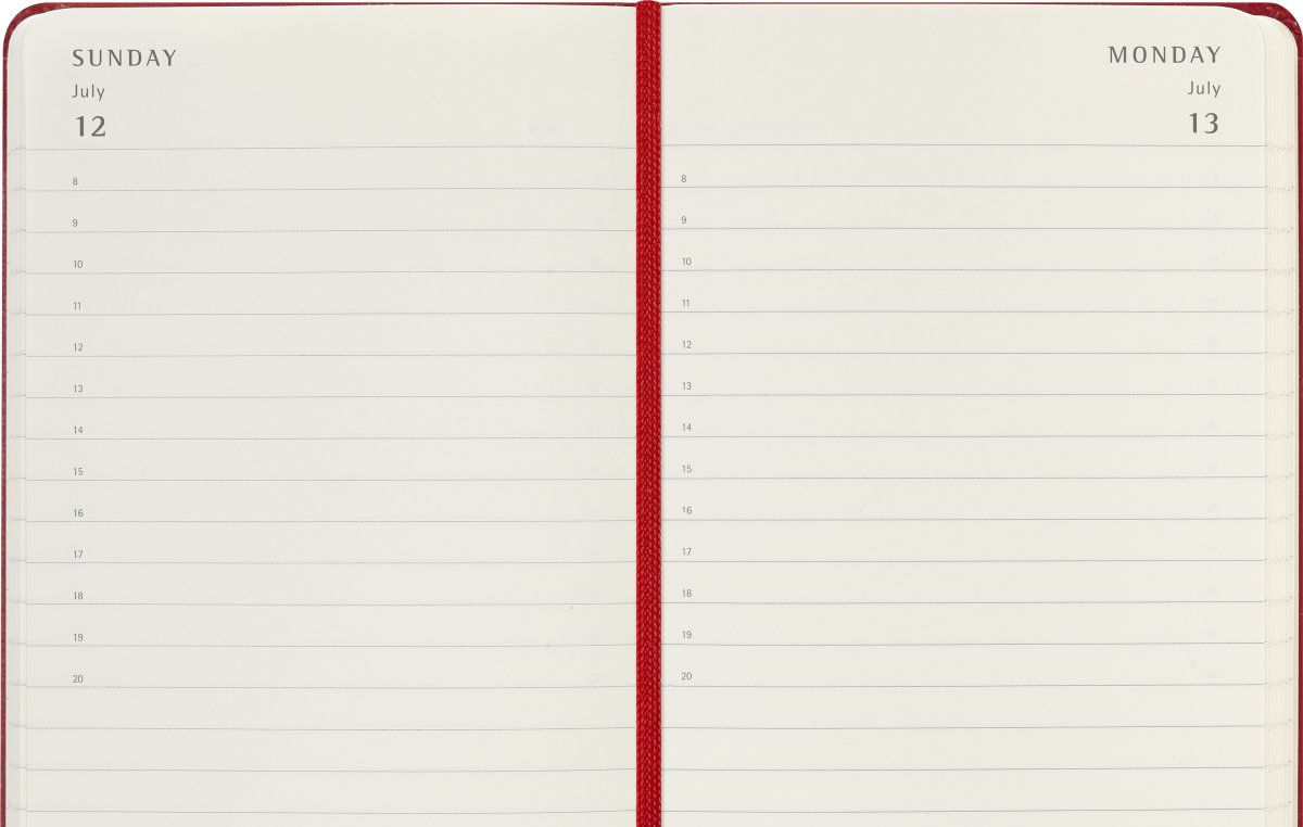 Moleskine 2026 Kalender | H | Dag | Poc. | Röd