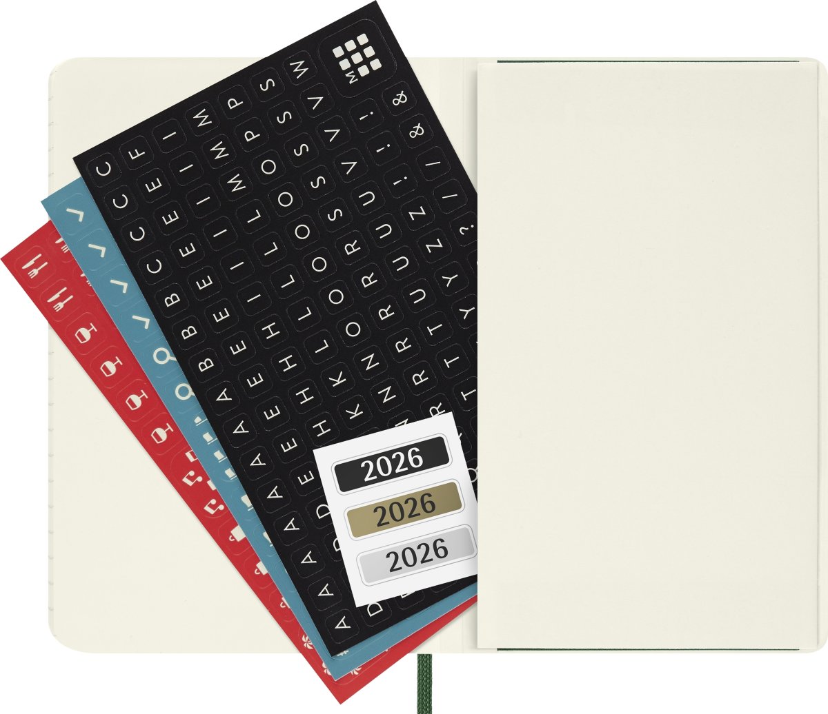 Moleskine 2026 Kalender | S | Dag | Poc. | Grön