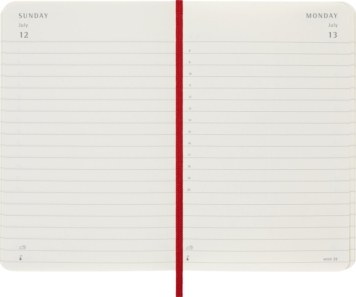 Moleskine 2026 Kalender | S | Dag | Poc. | Röd