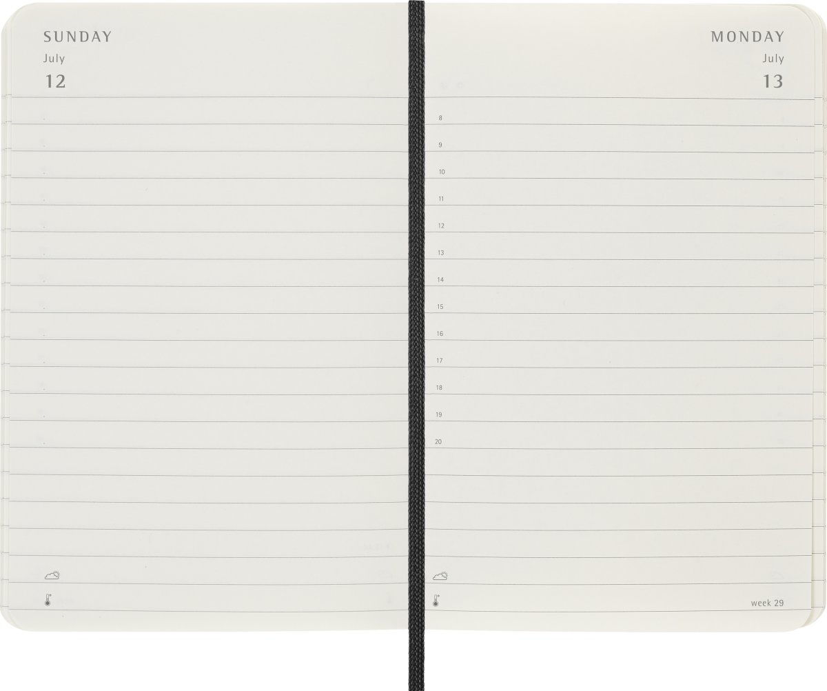 Moleskine 2026 Kalender | S | Dag | Poc. | Svart