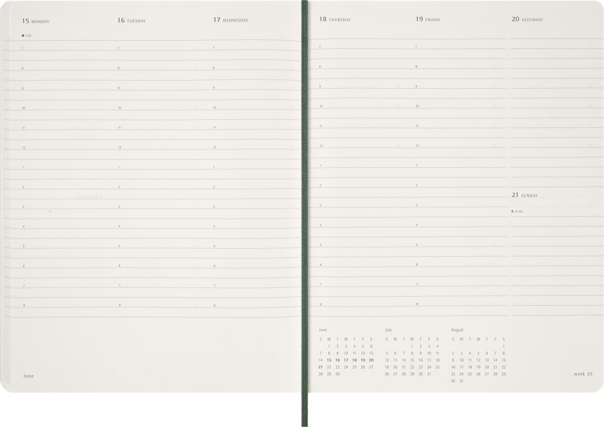 Moleskine 2026 Kalender | Ess. | Vecka v. | Grön