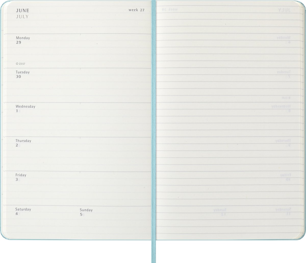 Moleskine 2026 Kalender | H | Vecka | L | Ljusblå