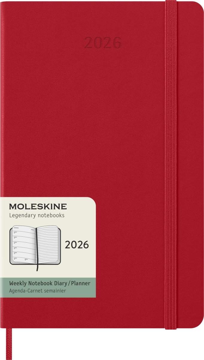 Moleskine 2026 Kalender | H | Vecka | L | Röd