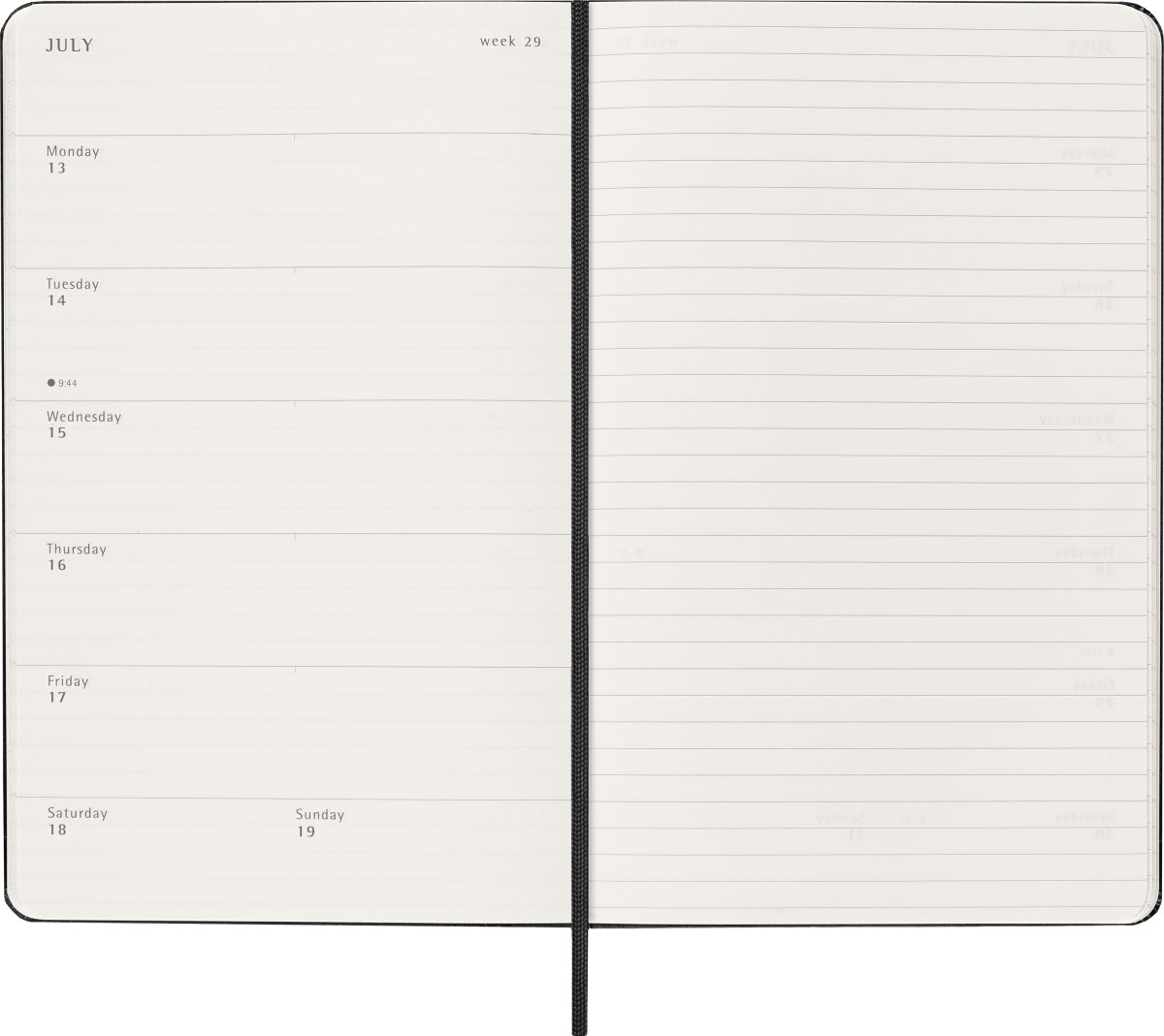 Moleskine 2026 Kalender | H | Vecka | L | Svart