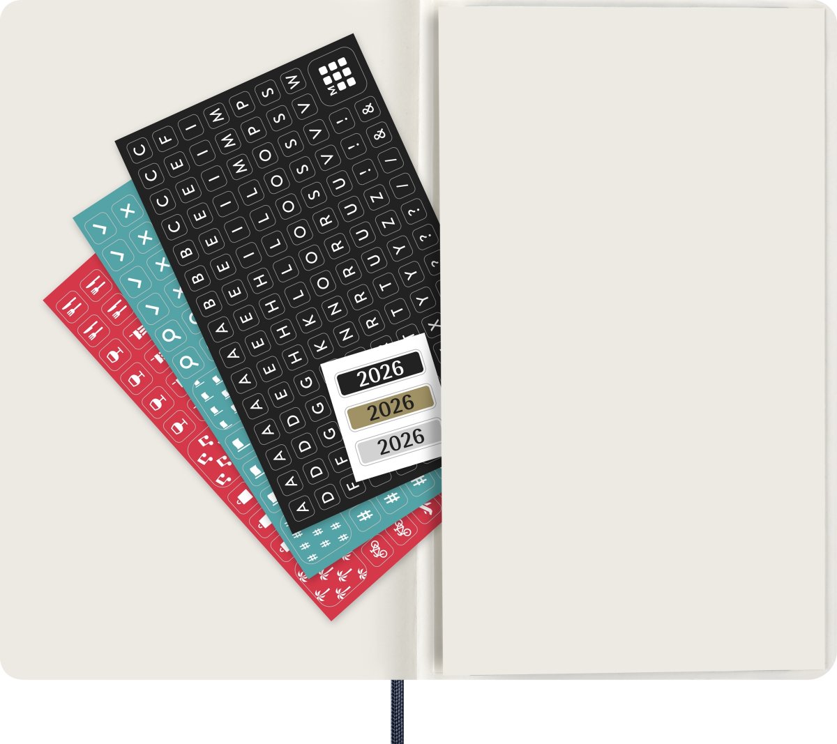 Moleskine 2026 Kalender | S | Vecka | L | Blå