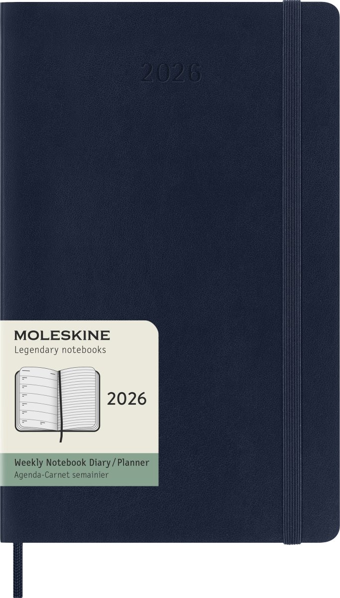 Moleskine 2026 Kalender | S | Vecka | L | Blå