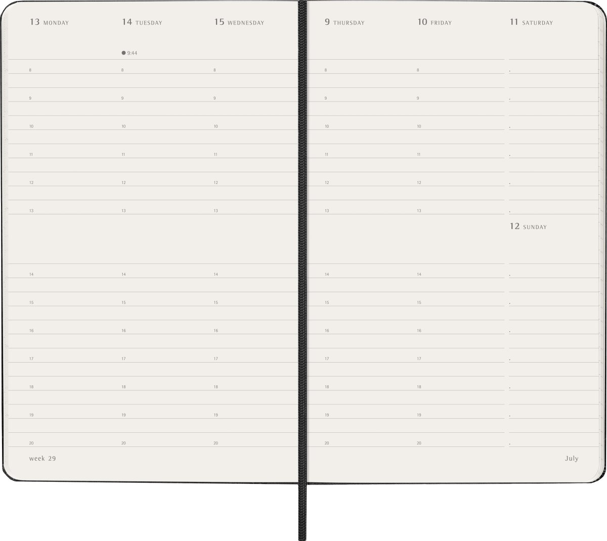 Moleskine 2026 Kalender | H | Veckovis | L | Svart