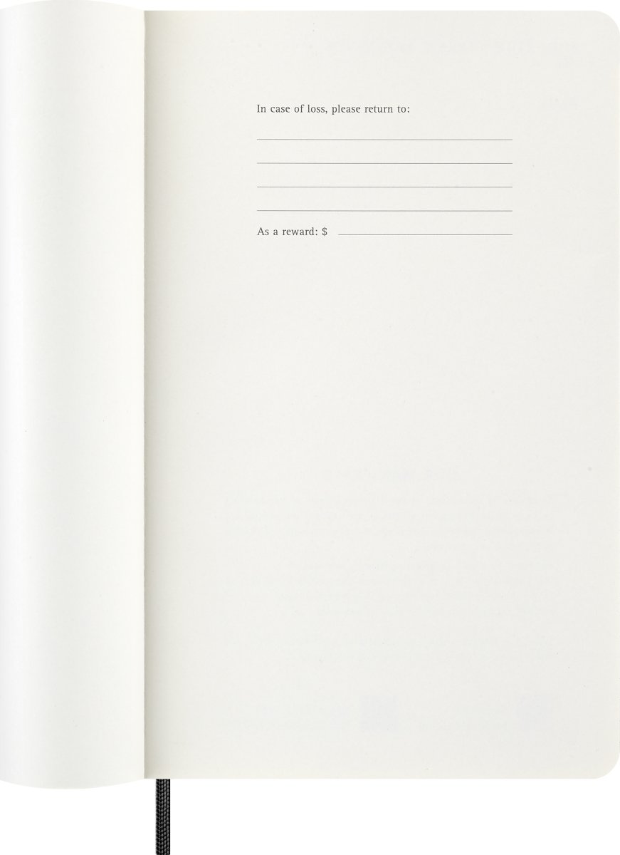 Moleskine 2026 Kalender | S | Vecka h. | L | Svart