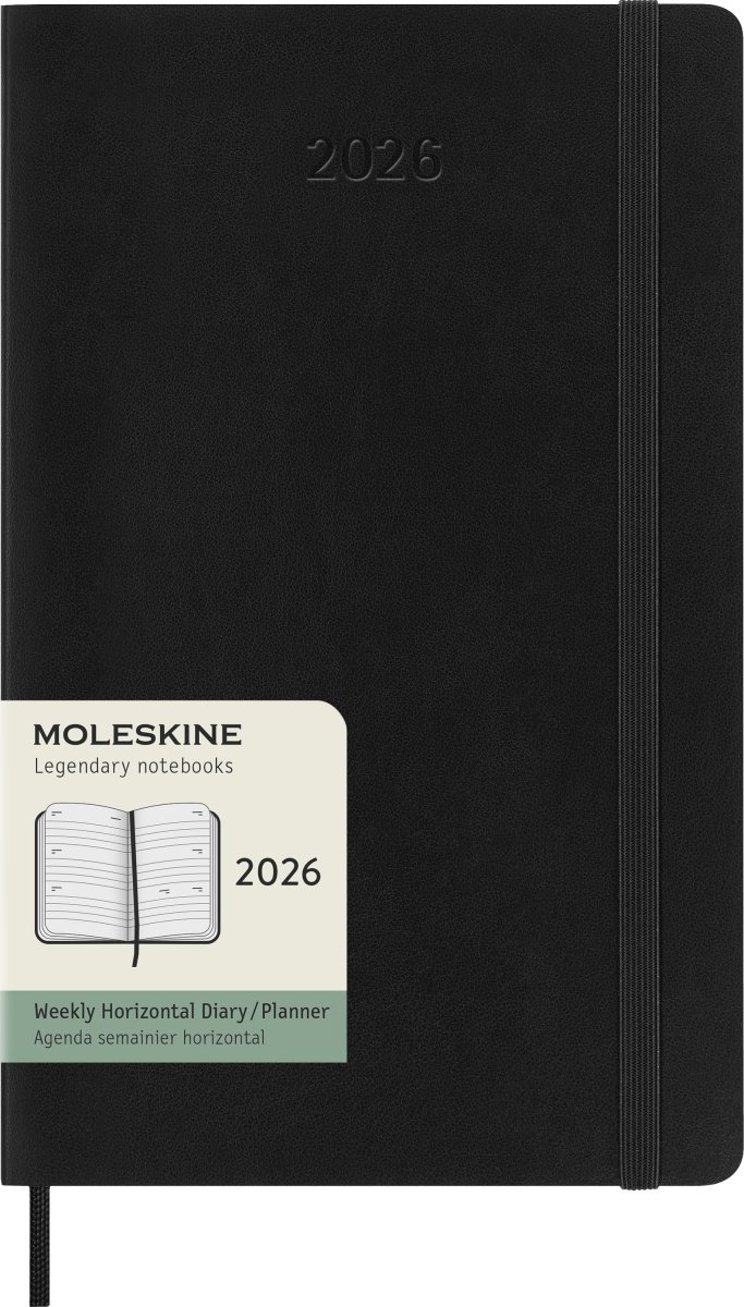Moleskine 2026 Kalender | S | Vecka h. | L | Svart