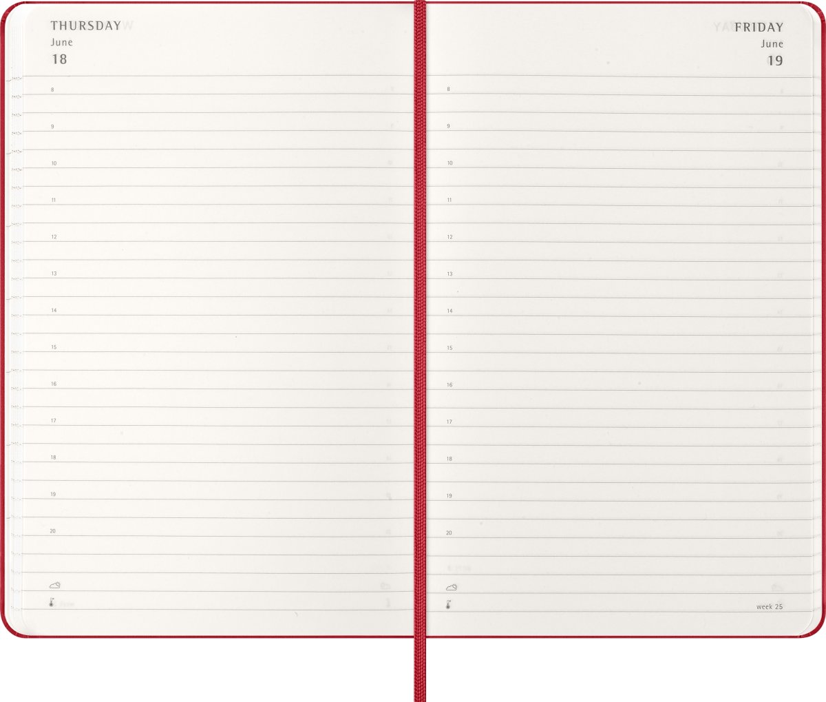 Moleskine 2026 Kalender | H | Dag | L | Röd