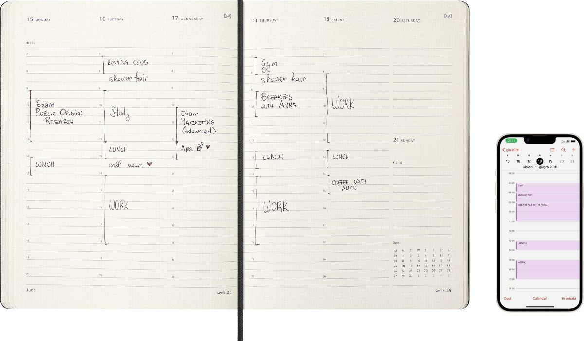 Moleskine 2026 Kalender | Pro Digital | Vecka | XL