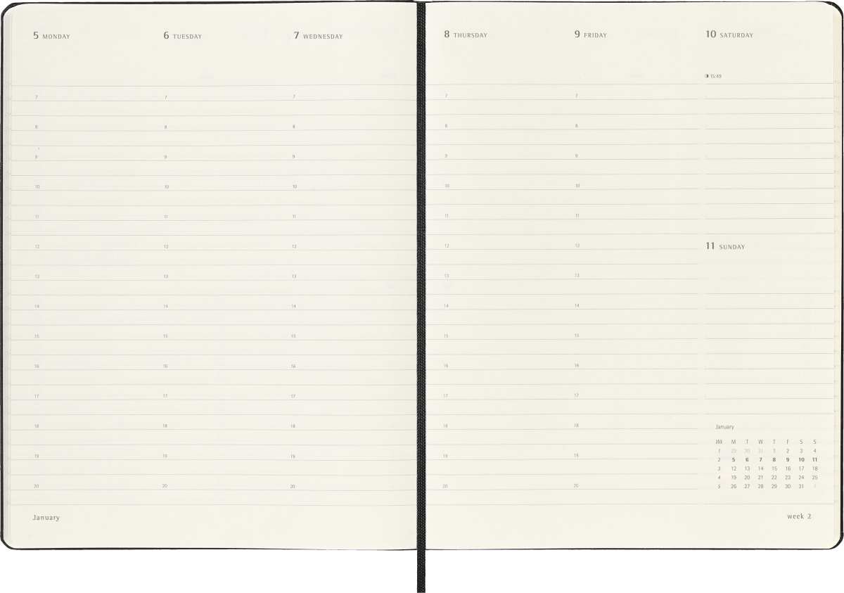 Moleskine 2026 Kalender | H | Vecka Pro v. | XL