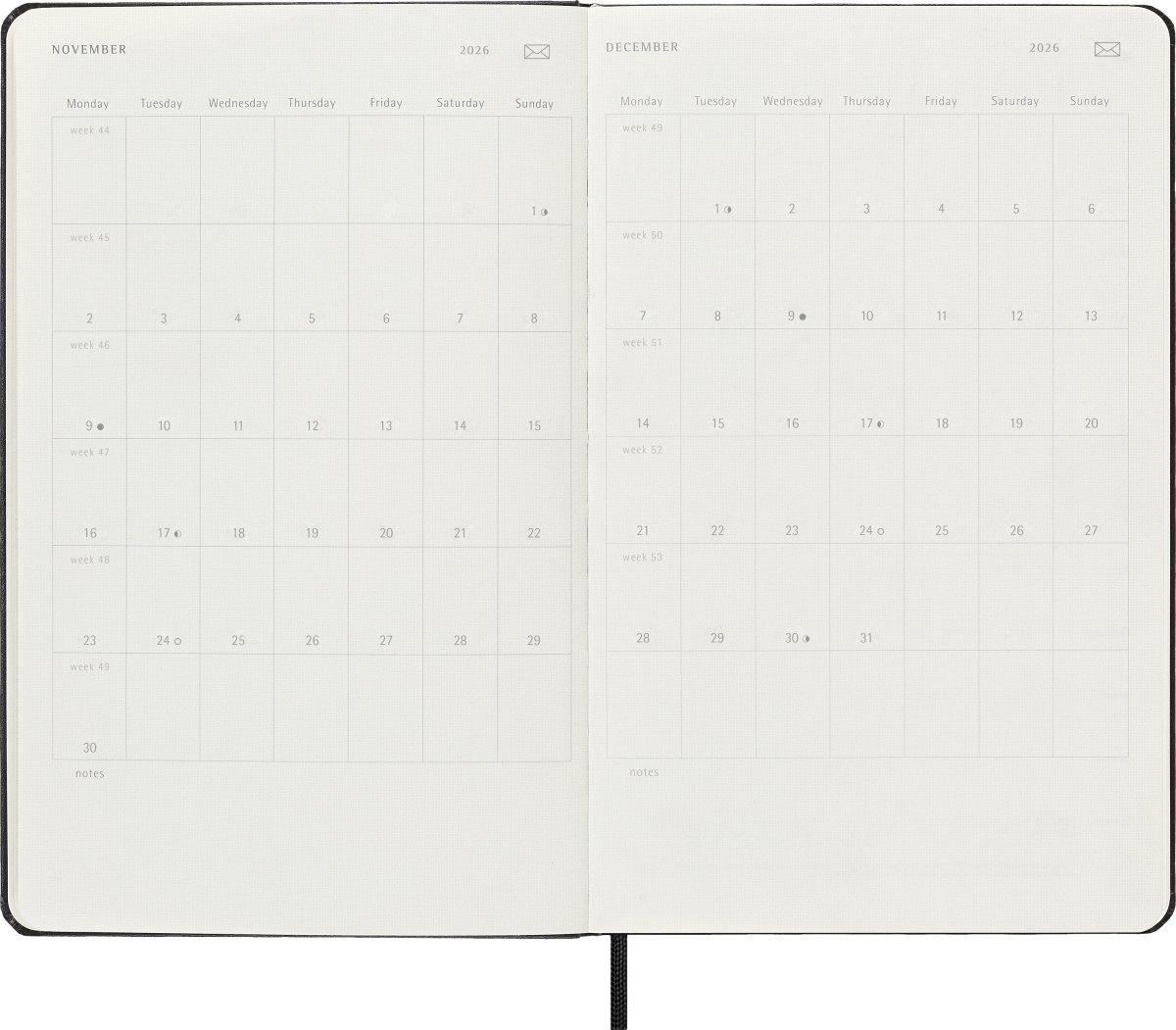 Moleskine 2026 Kalender | Digital | Vecka | L