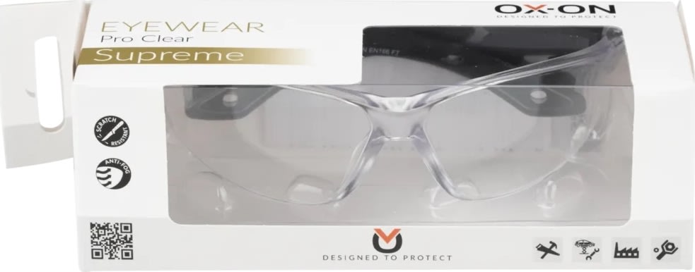 OX-ON Skyddsglasögon Pro Supreme, Klar