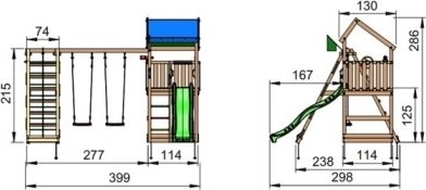 Jungle Gym Home 2.1 lektorn, klättring+rutschkana
