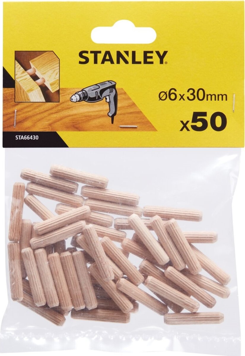 Stanley Trädplugg Ø6 mm, 30 mm, 50 st.