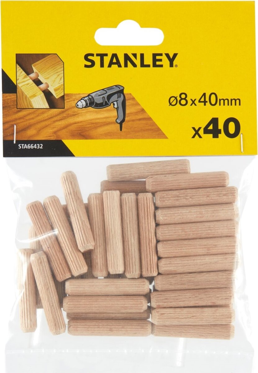 Stanley Träplugg Ø8 mm, 40 mm, 40 st.