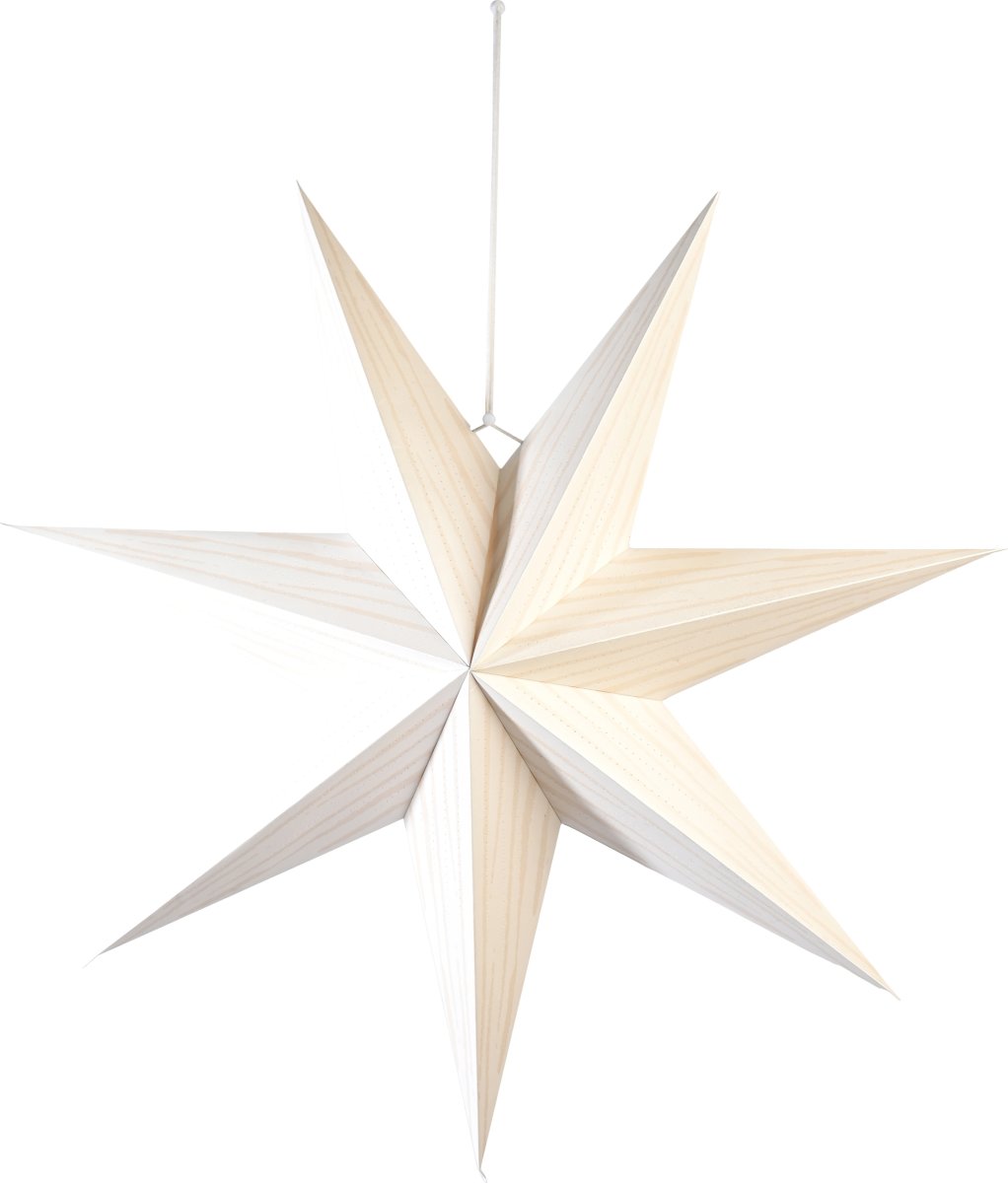Pappersstjärna, Ø75cm, exkl kabel & glödlampa, vit