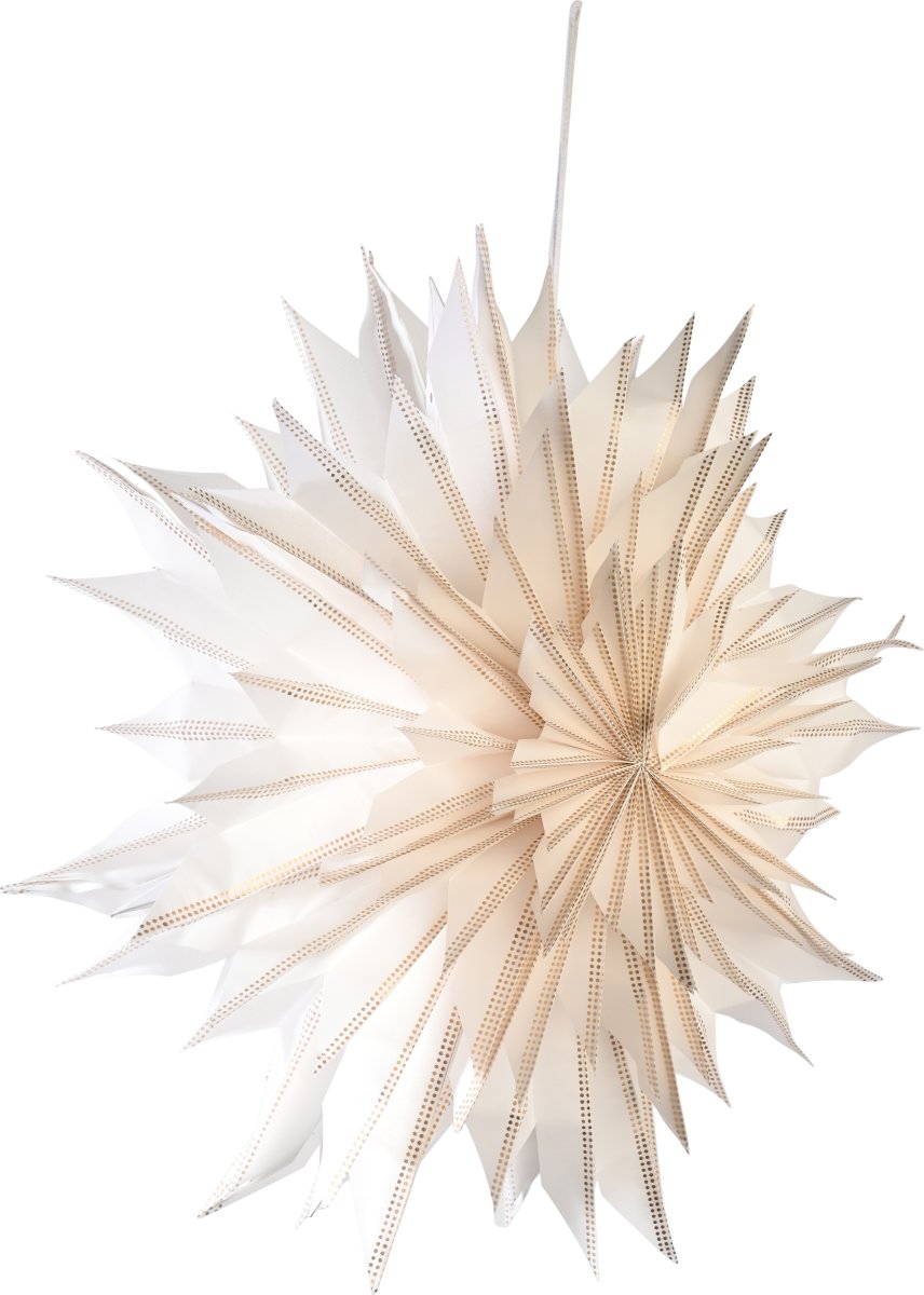 Pappersstjärna, Ø45cm, exkl kabel & glödlampa, vit