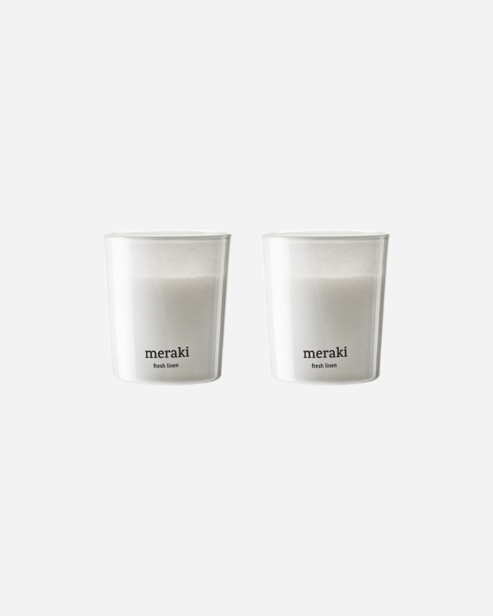Meraki Doftljus, Fresh Linen, 2 st