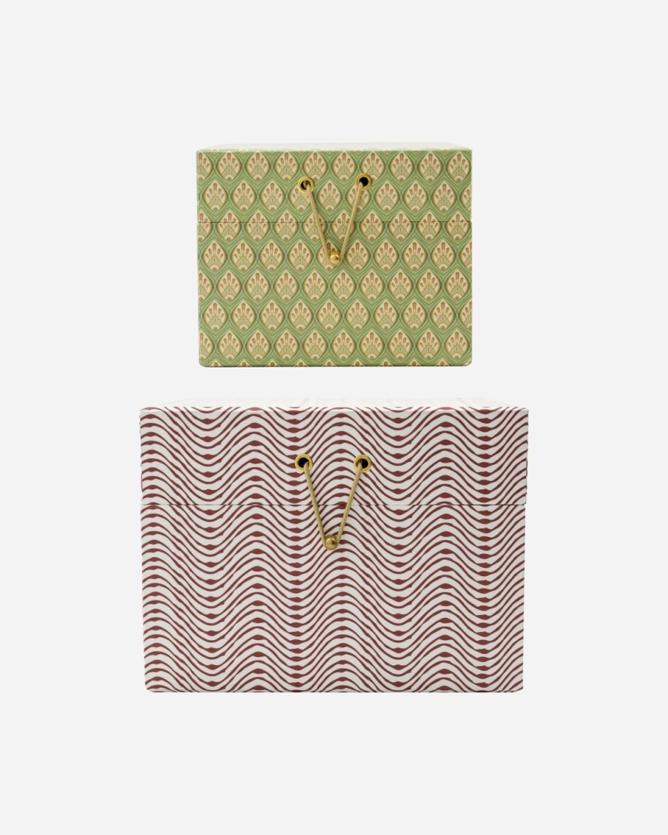 House Doctor Förvaringslådor, khaki & röd