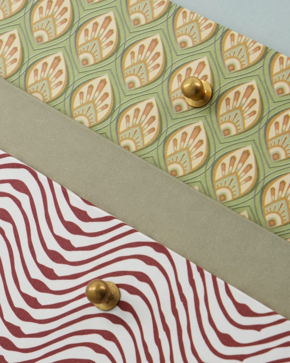 House Doctor Förvaringslådor, khaki & röd