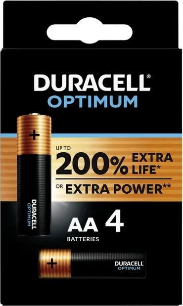Duracell Optimum AA batteri, 4 st