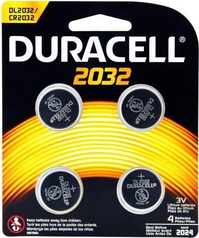Duracell 2032 Litium-knappcellsbatterier, 4 st