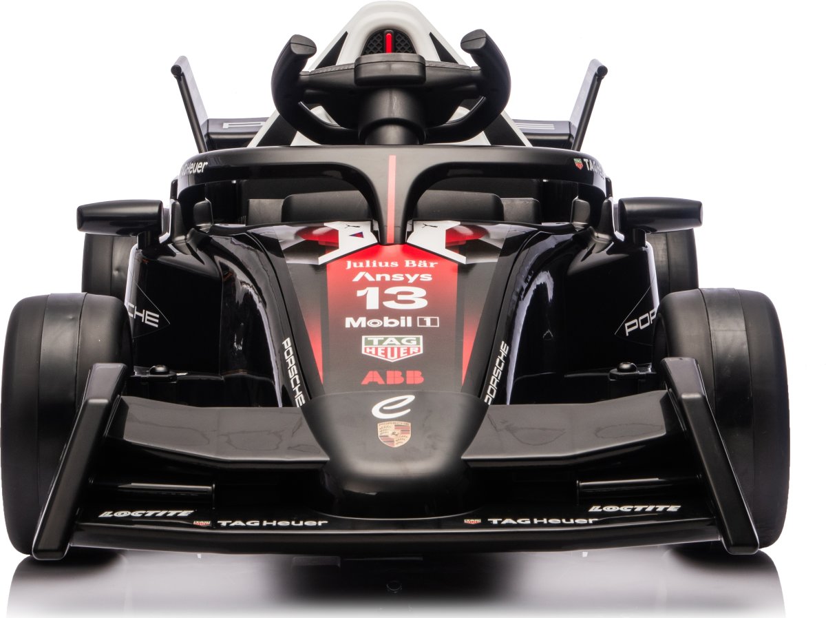 Elbil Porsche Formula E barnbil, 2x12V, svart