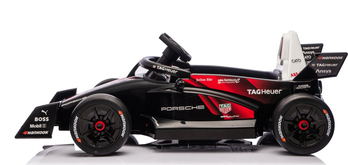Elbil Porsche Formula E barnbil, 2x12V, svart