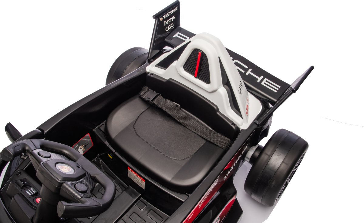 Elbil Porsche Formula E barnbil, 2x12V, svart