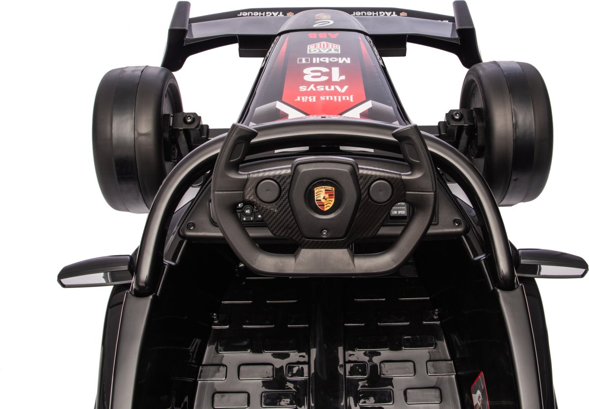 Elbil Porsche Formula E barnbil, 2x12V, svart