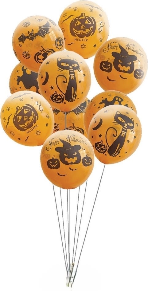 Halloweenballonger Ø23 cm - set om 10 st