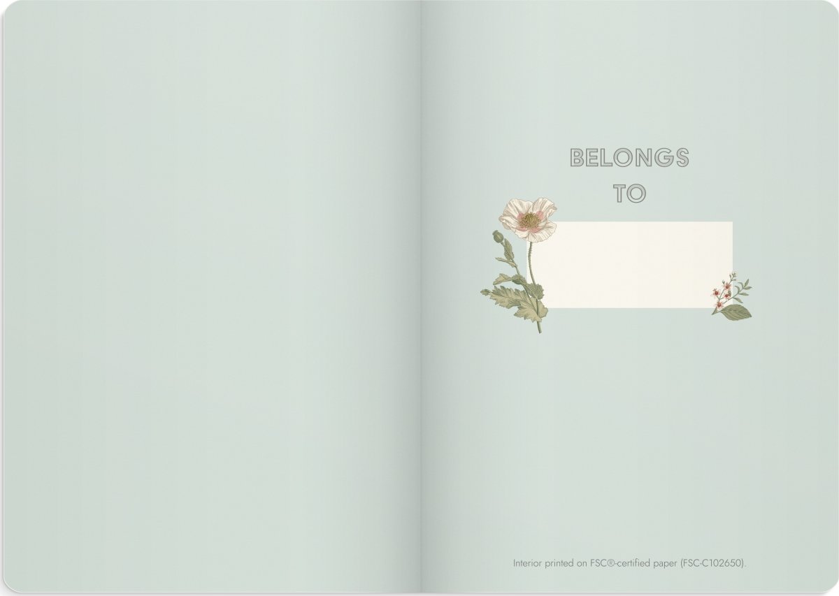 Burde Deluxe Anteckningsbok A5 | Linjerad | Flower