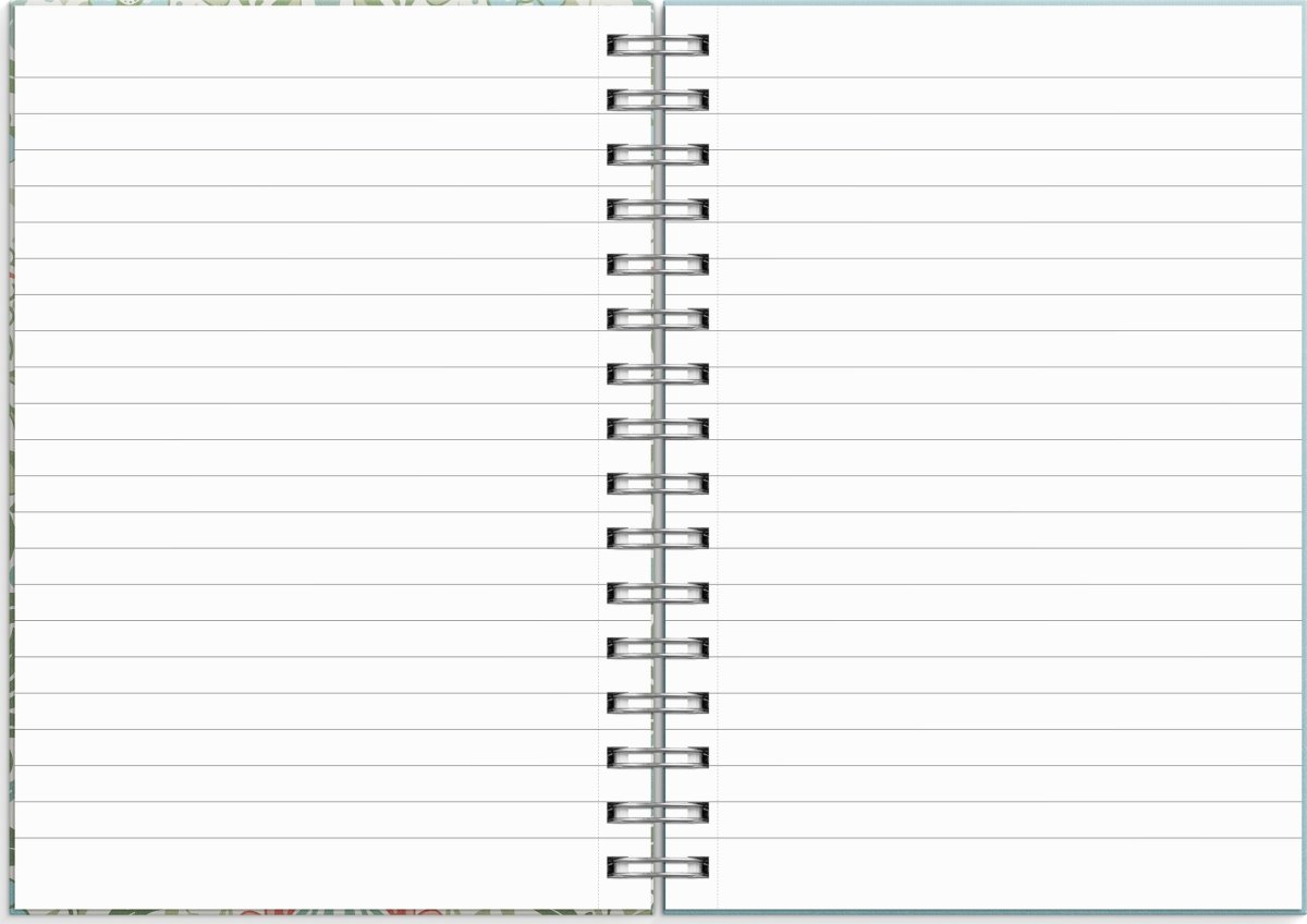 Burde Anteckningsbok | A5 | Linjerad | blommor