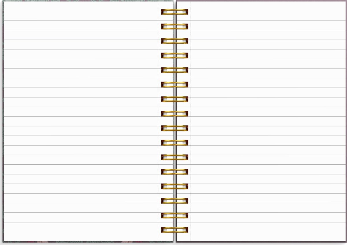 Burde Anteckningsbok | A5 | Linj. | Burg. blommor