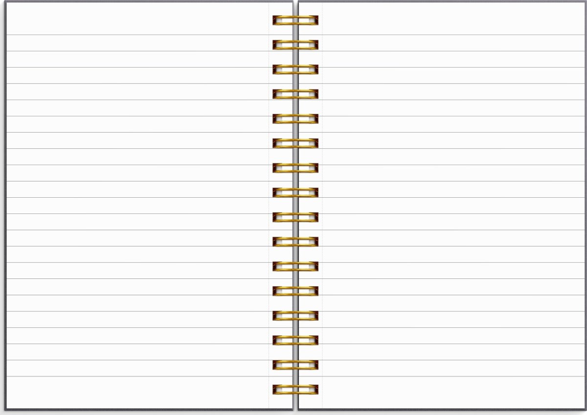 Burde Anteckningsbok | A5 | Linj. | Black flower