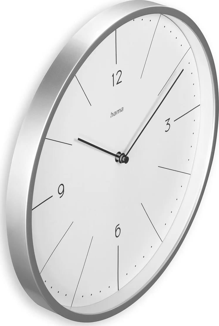 Hama Väggklocka "Sardinia" Diameter 30 cm, Grå