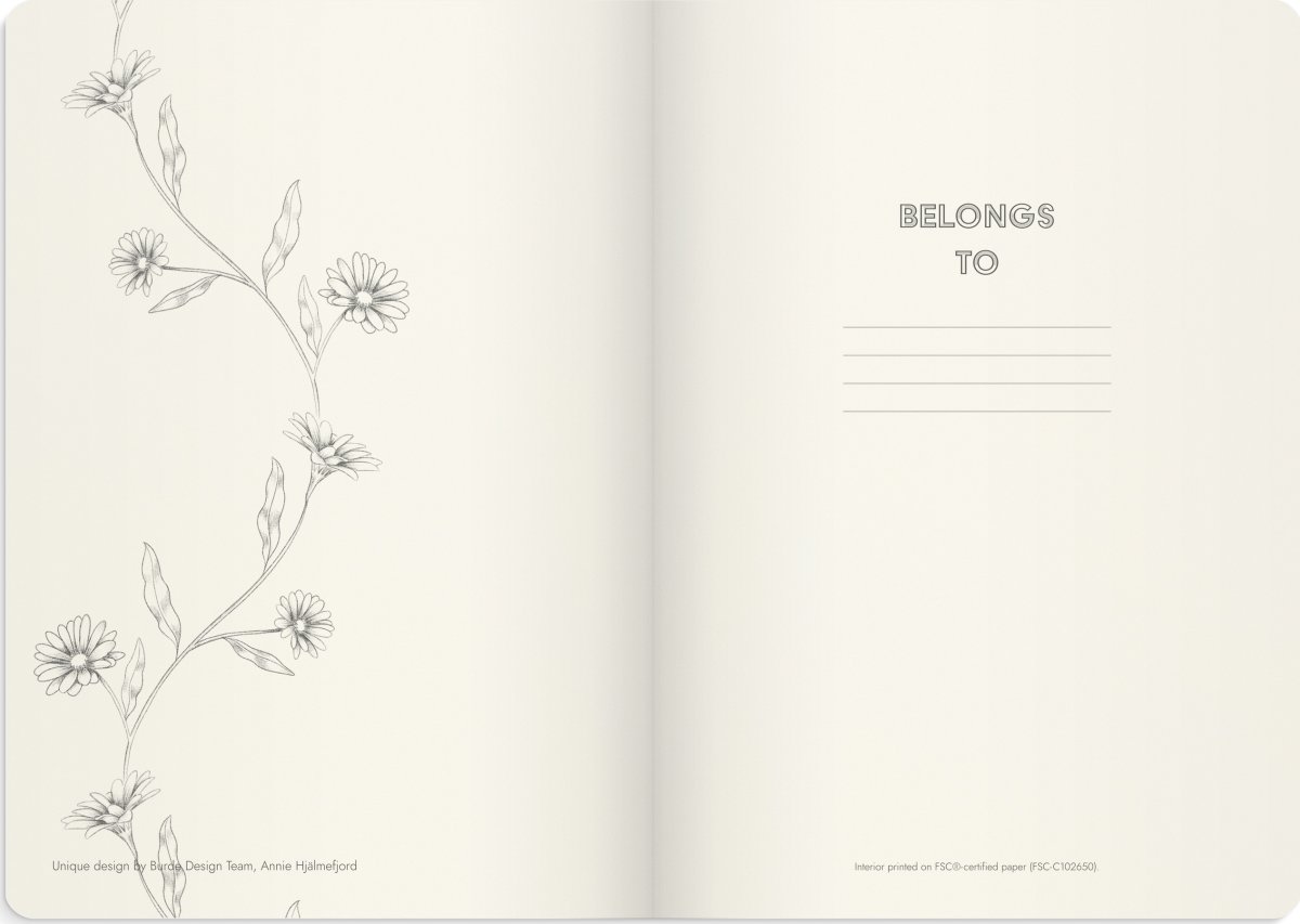 Burde Deluxe Anteckningsbok A5 | Linj. | Butterfly