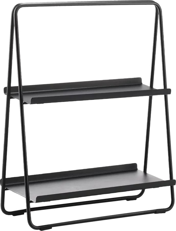 Zone Bordhylla, 2 hyllor, 43 x 23 x 58cm, svart