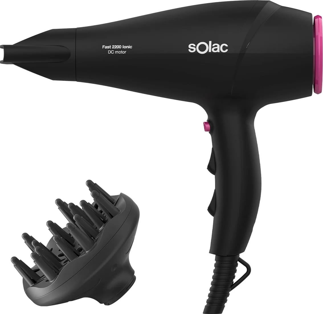 Solac Hårtork Snabb 2200 Ionic, Svart