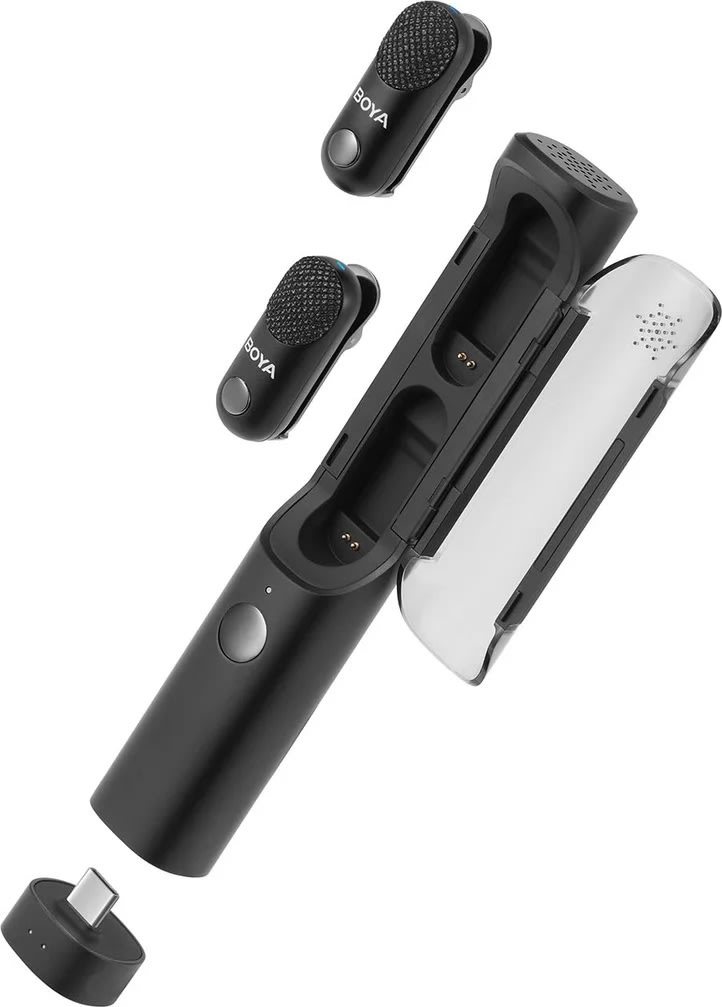 Boya Mikrofon Transformator, USB-C, 3,5 mm, svart