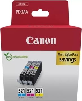 Canon CLI-521 Bläckpatroner, flerpack, C/M/Y