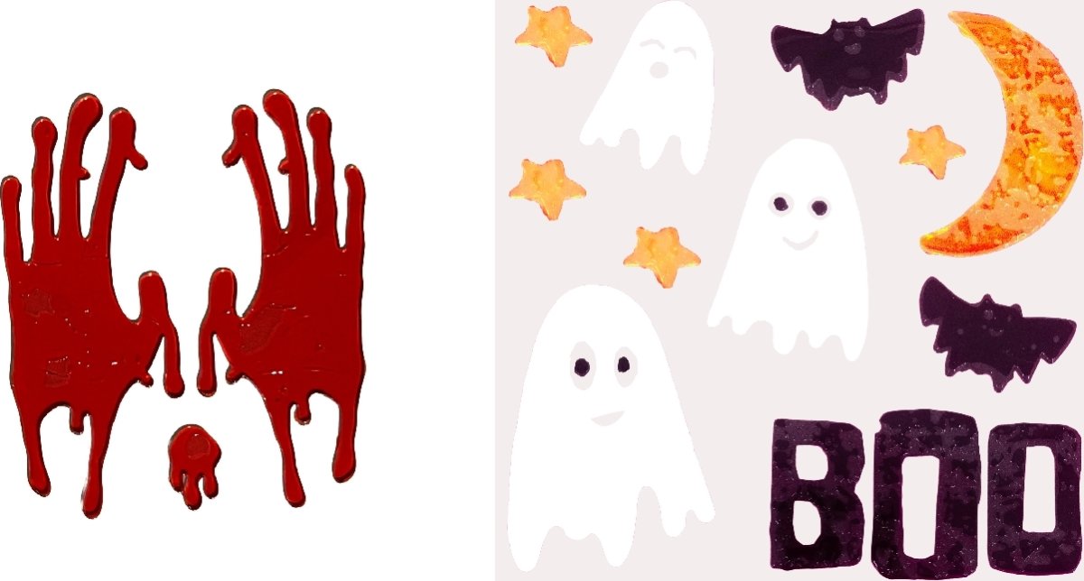 Halloween Fönsterdekoration Blodiga Händer & Spöke