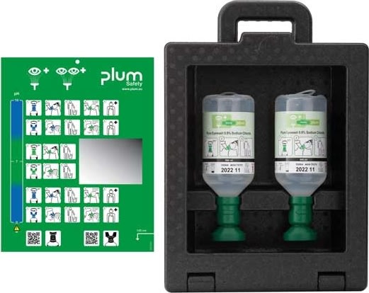 Plum ögonduschstation | Frigolitlåda | 2 duschar
