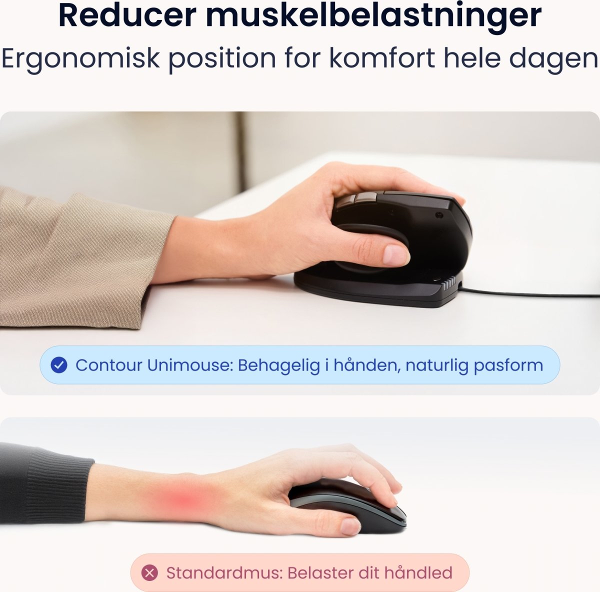 Contour Unimouse, vänster hand, trådbunden